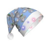 WYCZHY Koala Eat Leaf Chapeau de Noël lumineux à LED 3 modes clignotants pour les vacances Halloween