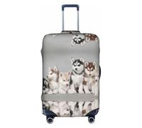 WYCZHY Lovely Dogs Printing Grande housse de valise élastique avec fermeture éclair, protège les bagages pendant le voyage, blanc, S