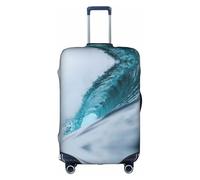 WYCZHY Ocean Green Surf Printing Grande Valise Housse Elastique avec Fermeture Éclair Protège Bagages Pendant Voyage, blanc, S