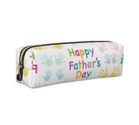 WYCZHY Pochette à crayons en cuir avec inscription « Hand and Happy Fathers Day Printing Students » - Grande capacité - Pour l'école - Outil de papeterie, doré, Taille unique, Trousse de maquillage