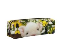 WYCZHY Pochette à crayons en cuir avec motif cochon de viol - Grande capacité - Pour l'école - Outil de papeterie, doré, Taille unique, Trousse de maquillage