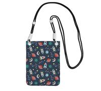 WYCZHY Rocket Clipart Space Ship Printing Travel Cell Phone Pouch Crossbody Bag With Shoulder Strap For Phone Walking Passport Wallet, Noir , Taille unique