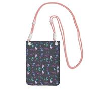 WYCZHY Sac à bandoulière coloré avec impression sirène pour téléphone portable, passeport de marche, portefeuille, rose, Taille unique