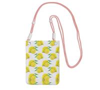 WYCZHY Sac à bandoulière pour téléphone portable avec bandoulière pour téléphone, passeport de marche, portefeuille Jaune citron, rose, Taille unique