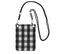 WYCZHY Sac à bandoulière pour téléphone portable avec bandoulière pour téléphone, passeport de marche, portefeuille, Noir , Taille unique