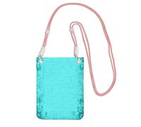 WYCZHY Sac à bandoulière pour téléphone portable avec bandoulière pour téléphone, passeport de marche, portefeuille Bleu sarcelle, rose, Taille unique
