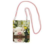 WYCZHY Sac à bandoulière pour téléphone portable avec impression de cochon de viol avec bandoulière pour téléphone, passeport de marche, portefeuille, rose, Taille unique