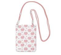 WYCZHY Sac à bandoulière pour téléphone portable avec impression de porc en poudre avec bandoulière pour téléphone, passeport de marche, portefeuille, rose, Taille unique