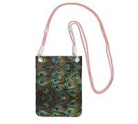 WYCZHY Sac à bandoulière pour téléphone portable imprimé paon frais avec bandoulière pour téléphone, passeport de marche, portefeuille, rose, Taille unique