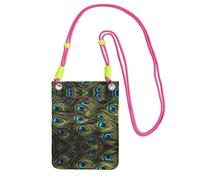 WYCZHY Sac à bandoulière pour téléphone portable imprimé paon frais avec bandoulière pour téléphone, passeport de marche, portefeuille, Fuchsia, Taille unique