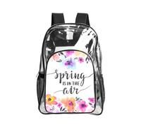 WYCZHY Spring is in The Air Sac à livres transparent résistant imprimé Sac renforcé transparent pour la plage, les sports de plein air, les voyages