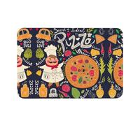 WYCZHY Tapis de bain à motif de diatomée imprimé pizza Chef - Antidérapant - 60 x 40 cm - Facile à ranger - Tapis de bain pour salle de bain et cuisine