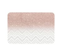 WYCZHY Tapis de bain antidérapant à motif de diatomées avec joli motif pailleté de 60 x 40 cm, facile à ranger, tapis de bain pour salle de bain et cuisine