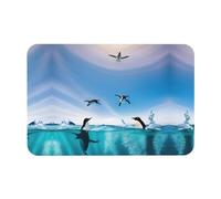 WYCZHY Tapis de bain en diatomée imprimé pingouin heureux dans l'eau, antidérapant, 60 x 40 cm, facile à ranger, tapis de bain pour salle de bain et cuisine