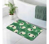 WYCZHY Tapis de bain mignon imprimé mouton diatomée antidérapant, 60 x 40 cm, facile à ranger, tapis de bain pour salle de bain cuisine