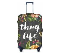 WYCZHY Thug Life Grande housse de valise élastique avec fermeture éclair pour protéger les bagages pendant les voyages, blanc, L