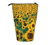 WYCZHY Trousse à crayons avec de nombreux tournesols mignons - Spacieuse - Pour le travail, le bureau, les artistes, Noir , Taille unique, Organiseur de sac