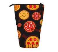 WYCZHY Trousse à crayons avec motif pizza - Pour le travail, le bureau, les artistes, Noir , Taille unique, Organiseur de sac