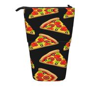 WYCZHY Trousse à crayons avec motif pizza savoureuse et mignonne - Spacieuse - Pour le travail, le bureau, les artistes, Noir , Taille unique, Organiseur de sac