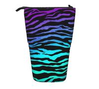 WYCZHY Trousse à crayons avec motif zèbre violet bleu vert camouflage zèbre trousse spacieuse pour le travail, le bureau, les artistes, Noir , Taille unique, Organiseur de sac
