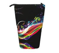 WYCZHY Trousse à crayons colorée avec motif de musique mignonne et spacieuse pour le travail, le bureau, les artistes, Noir , Taille unique, Organiseur de sac