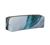 WYCZHY Trousse à crayons en cuir vert océan avec impression surf pour étudiants - Grande capacité - Pour l'école, doré, Taille unique, Trousse de maquillage