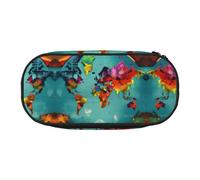 WYCZHY Trousse à crayons haute capacité avec carte du monde - Trousse à crayons - Trousse esthétique pour adultes, Noir , Taille unique, Organiseur de sac
