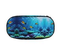 WYCZHY Trousse à crayons haute capacité avec paysage sous-marin tranquille pour adultes, Noir , Taille unique, Organiseur de sac