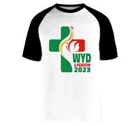 WYD World Youth Day Lisbon T-Shirt de Baseball Unisexe Blanc à Manches Courtes White Unisex Baseball Tee Short Sleeve T-Shirt