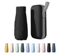 Wydexint Parapluie Compact Pliable Anti UV - Mini Avec Boîte à Capsules De Voyage, Imperméable Et Coupe-Vent (Noir)