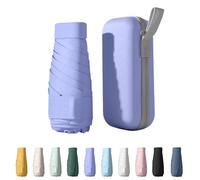 Wydexint Parapluie Compact Pliable Anti UV - Mini Avec Boîte à Capsules De Voyage, Imperméable Et Coupe-Vent (Violet)