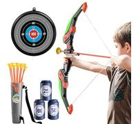 Wydexint Tir à l'arc Flèche Et Arc Jouet pour Enfants, Nsemble De Tir à Larc, Kit d'arc Et De Flèche, Flèches à Ventouse, Cible Debout Mobile, Jouet d'Intérieur Et d'Extérieur (Vert)