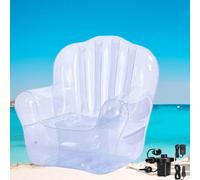 WYEIAHS Canapé Gonflable Transparent PVC Épais Pouf Gonflable Peut Contenir 330 Livres Fauteuil Gonflable avec Pompe À Air Électrique pour Bureau Salon Fête Cour Camping (Transparent)