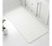 wyewye Tapis de bain en mousse à mémoire de forme ultra doux, antidérapant et super absorbant Blanc 60 x 120 cm
