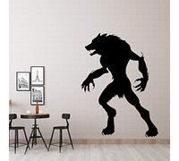 WYFCL Art Déco Chaud Féroce Loup-Garou Stickers Muraux Centre Commercial Fenêtre Décoration Salon Porche Fond Mur Haute Qualité Vinyle 57 Cm X 42 Cm