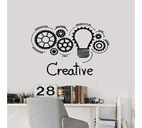 WYFCL Autocollant Mural, Bureau Vision Gear Ampoule Vinyle Sticker Mural Technologie Bureau Mur Art Déco Autocollant Mural 52X75Cm