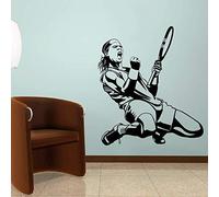 WYFCL Autocollant Mural De Joueur De Tennis Nadal Sport Autocollant Mural Tennis Silhouette Art Design Vinyle Fan Affiche Garçon Ado Chambre Décoration 64X57 Cm