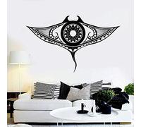 WYFCL Autocollant Mural en Vinyle Fleur Chauve-Souris Ta Marine Animal Marin Autocollant Mural Chambre d'enfants Maternelle Décoration Tribale Amovible Autocollant Étanche 70X42 Cm