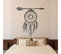 WYFCL Autocollant Mural, Flèche Plume Capteur De Rêves Autocollant Mural Vinyle Autocollant Mural Salon Chambre Bohème Murale 85X69Cm