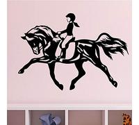 Autocollants Muraux Pour Fille D'Équitation, Décoration De Chambre À Coucher, Stickers Muraux En Vinyle, Papier Peint De Décoration Murale Imperméable Pour Fille D'Équitation, 82X57Cm