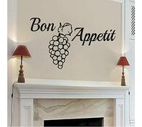 WYFCL Bon Appetit Raisin Autocollant Mural Amovible Vinyle Creative Stickers Décor À La Maison Étanche Salle À Manger Cuisine Art Mural 73Cmx43Cm