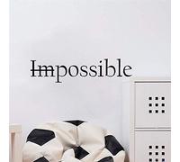 WYFCL Citations De Motivation Mots Impossible Chambre Stickers Muraux Possible Inspiration Vinyle Lettrage Autocollant Stickers Muraux Décoration De La Chambre 21X89 Cm