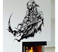 WYFCL Faucheuse Crâne Sticker Mural Mort Halloween Décoration Autocollant Mural Vinyle Artiste Décoration De La Maison Accessoires Amovible Décalcomanie 42X46 Cm