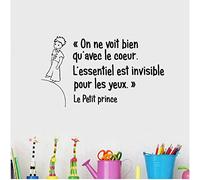 WYFCL Le Petit Prince Citations Vinyle Autocollant Mural Enfants Garçons Chambre/Chambre Prince Art Mural Stickers Muraux Décor 56 Cm X 33 Cm