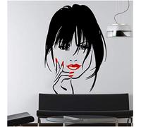 WYFCL Maquillage Sticker Mural Vinyle Autocollant Décor À La Maison Yeux Fille Femme Lèvres Cosmétique Coiffure Cheveux Salon De Beauté Autocollant Mural 57X78Cm