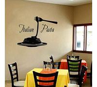 WYFCL Pâtes Sticker Mural Affichage Fenêtre Autocollant Italien Autocollant Alimentaire Pizza Pâtes Italien Nourriture Mur Autocollant Pâtes Magasin Décoration Vinyle Décalcomanie 42X33 Cm