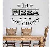 WYFCL Pizza Vinyle Sticker Mural Citations Pizza Shop Restaurant Italien Cuisine Autocollants Nordique Décor À La Maison Colle Autocollants Papier Peint 42X54Cm