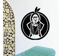 WYFCL Sticker Art Mural Amérindien Indien Homme Autocollant Mural Style Tribal Design Affiche Maison Salon Ancien Homme Stickers Muraux 42X48 Cm