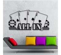 WYFCL Sticker Mural en Vinyle Autocollant Poker Casino Tout en Joueur Joueur Carte Décoration Murale Design Moderne Autocollant Mural 85X45Cm