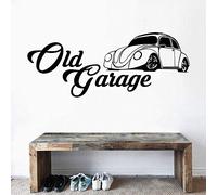 WYFCL Stickers Muraux, Ancien Garage Voiture Silhouette Sticker Mural Autocollant Auto Voiture Garage Atelier Décoration 74X57Cm